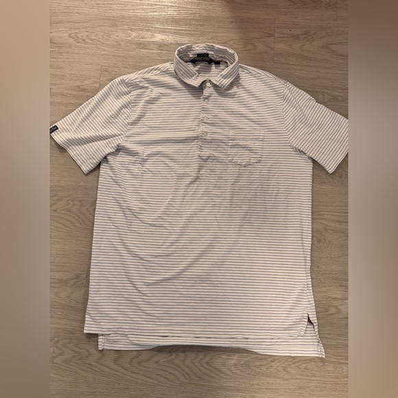 Ralph Lauren Other - Polo Golf Ralph Lauren Polo Shirt Mens Large White Striped Stretch Lisle Stretch